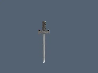 Set of medieval weapons ax sword mace 3D model