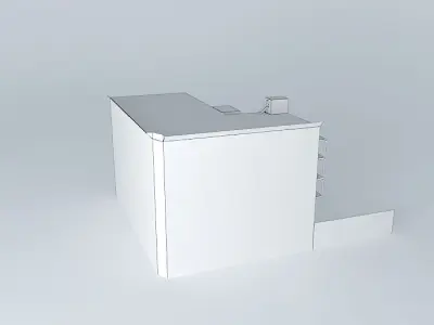 Old Lister Block Building Free 3D model