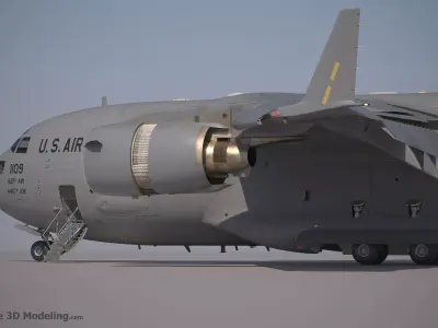 C-17 Globemaster III Ultra Detailed Military Transport Aircraft Low-poly 3D model