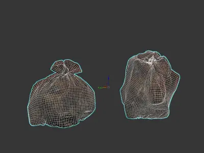 Trash bags Free low-poly 3D model