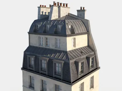 Corner paris building 3D model