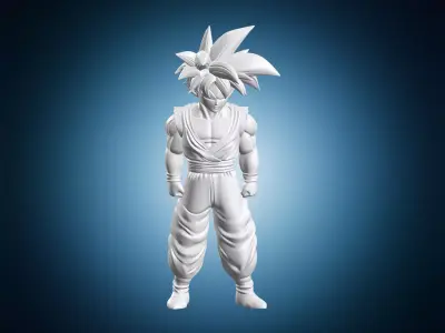 Super Saiyan Anime Fighter Miniature 3D print model