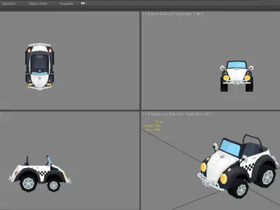 Cartoon police car toy Low-poly 3D model
