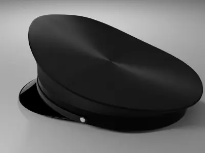 Simple low poly Officer Cap Low-poly 3D model
