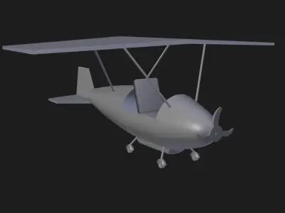 Aeroplane biplane Free 3D model