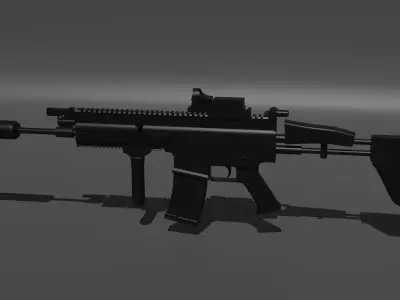 FN SCAR-H Low-poly 3D model