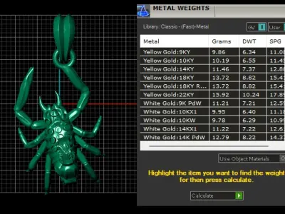 SCORPIO  PENDANT 3D PRINTABLE MODEL  3D print model