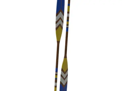 Boat Oars Paddle Low-poly 3D model