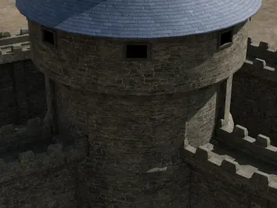 Castle Outer skirts Walls Customizable 3D model