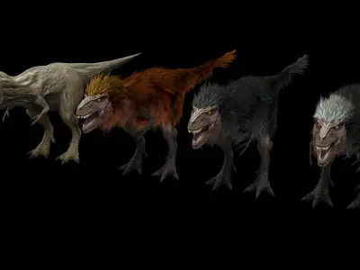 Feathered Tyrannosaurus Low-poly 3D model