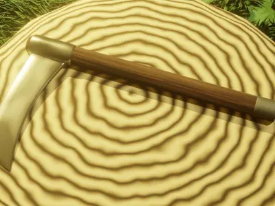 Simple Fantasy Sickle Low-poly 3D model