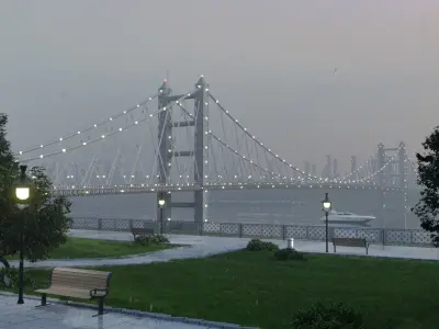 Suspension Bridge Free 3D model