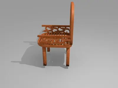 3D Rendering Ethnic Ornamental Chairwood Free 3D print model
