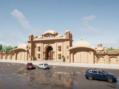 Indian rajasthani grand Palace  3D model