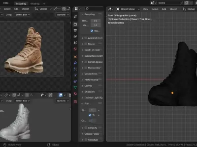 Desert Trek Boots Free low-poly 3D model