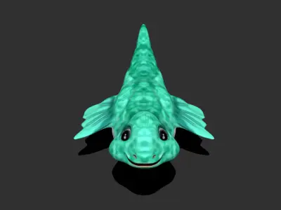 Cute Water Dragon Low-poly 3D model