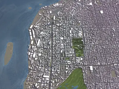 Kinshasa - 3D City Low-poly 3D model