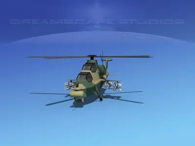WZ-10 Attack Helicopter V03 Low-poly 3D model