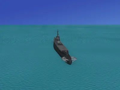 Gato Class Submarine SS228 USS Drum 3D model