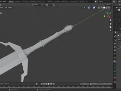 Sword 3D Model Free low-poly 3D model
