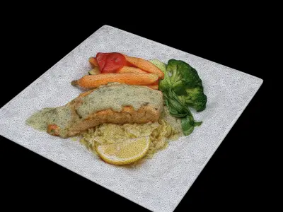 SALMON PESTO Low-poly 3D model