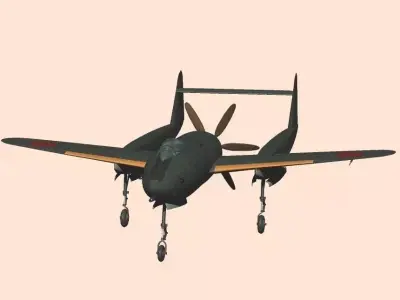 Imperial Japanese Navy Mitsubishi J4M Interceptor Fighter Senden 3D model