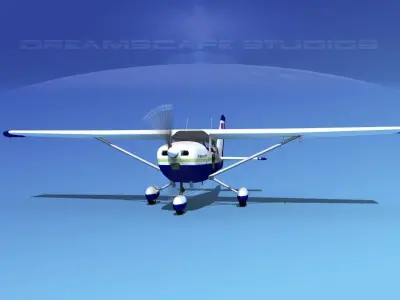 Cessna 172 Skyhawk 1976 State Police 3D model