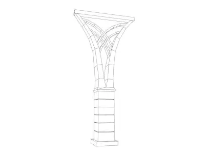 Fantasy stone column Low-poly 3D model