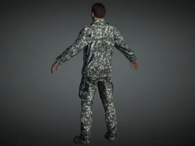 AAA Military Male Character 09 Low-poly 3D model