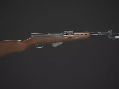 SKS Rifle Low-poly 3D model