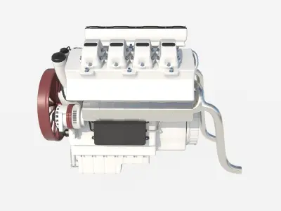 8 cylinder car engine 3D model