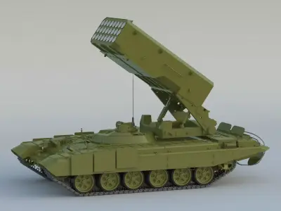 TOS-1 Multiple Rocket Launcher 3D model