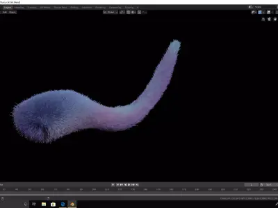 furry cat tail  3D model