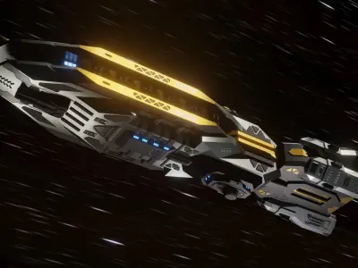 The Serpent Spaceship Low-poly 3D model