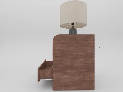 Bedside Table Walnut Wood 3d Model Free 3D model