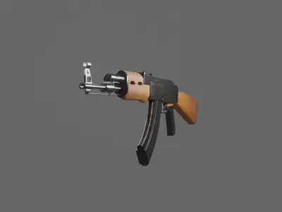 Ak47-textured-pbr material 3D model