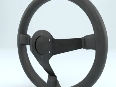 Steering Wheel Sparco R325 Leather Black 3D model