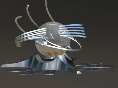 Orchid Turret  Low-poly 3D model