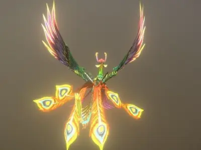 Phoenix Bird 3D Model - Majestic Mythical Creature Low-poly 3D model