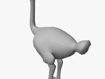 Low Poly Ostrich Low-poly 3D model