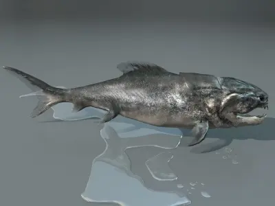 Dunkleosteus fish Low-poly 3D model