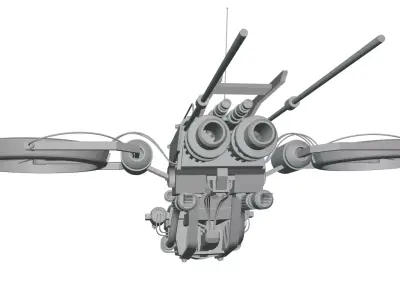 Drone robot with two wings Free 3D model
