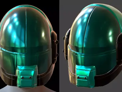 Gas mask helmet 3d model scifi Low-poly  Low-poly 3D model 572