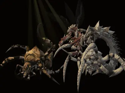 Nightmare Beetle Pack Low-poly 3D model