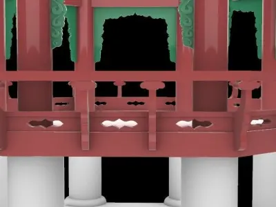 Traditional Octagonal Pavilion 3D model