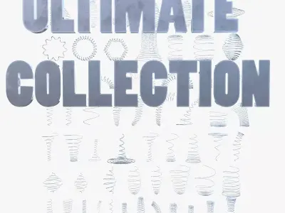 Metal Spiral Spring ULTIMATE COLLECTION 3D model