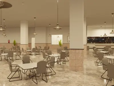 Hospital cafeteria 3d model 3D model