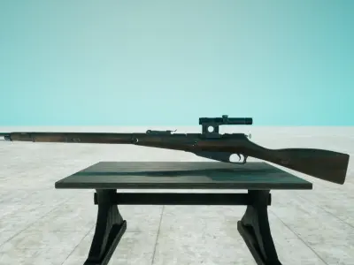 Mosing Nagant Sniper Low-poly 3D model