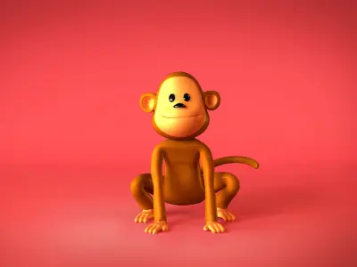 Monkey 3D model cartoon 3D model