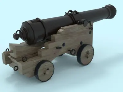 Colubrina Cannon 32lb Low-poly 3D model